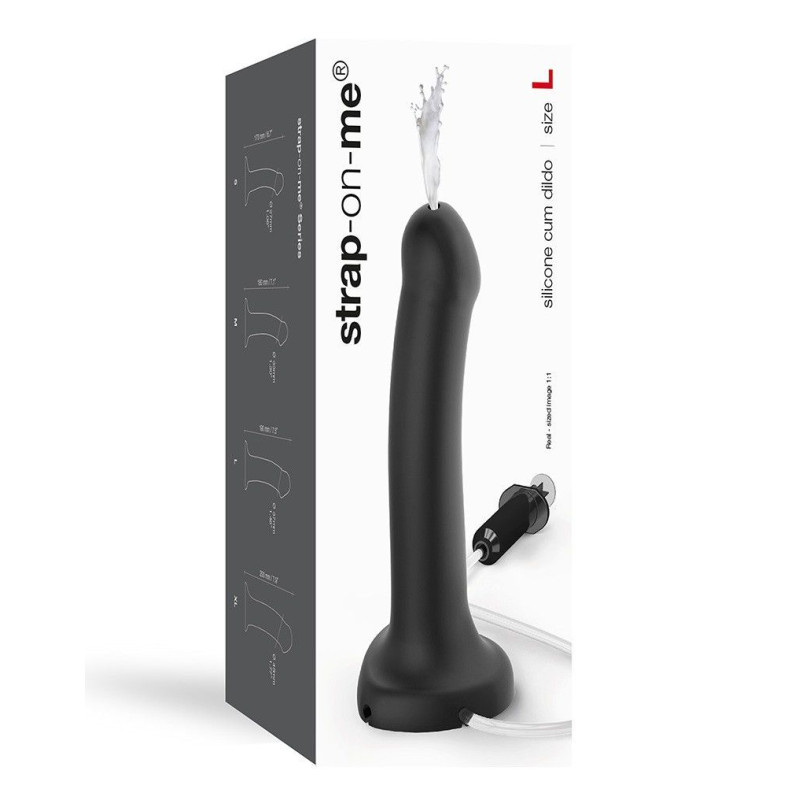 Кінчаючий фалоімітатор Strap-On-Me Dildo Cum Black (м'ята упаковка)