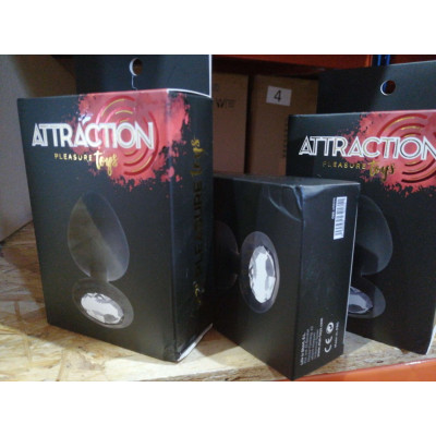 Анальна пробка із кристалом MAI Attraction Toys №48 Black (м'ята упаковка)