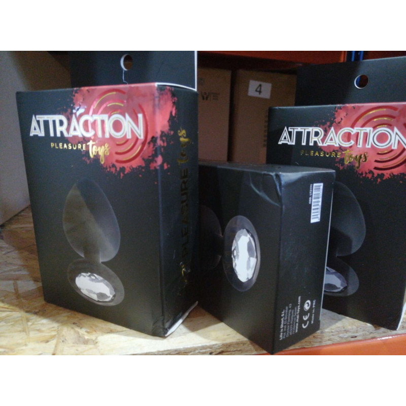 Анальна пробка із кристалом MAI Attraction Toys №48 Black (м'ята упаковка)