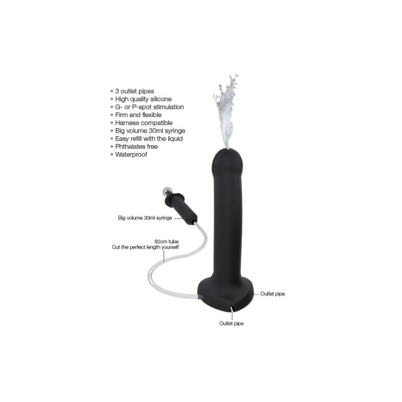 Кінчаючий фалоімітатор Strap-On-Me Dildo Cum Black (м'ята упаковка)