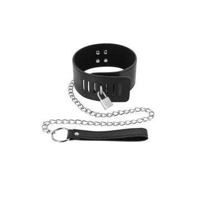 Нашийник з повідцем Fetish Tentation Padlock and Leash (пом'ята упаковка)