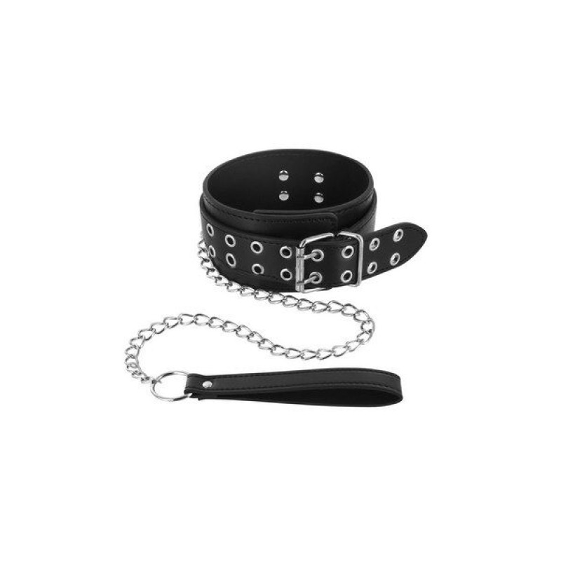 Нашийник з повідцем Fetish Tentation Eyalets and Leash (пом'ята упаковка)