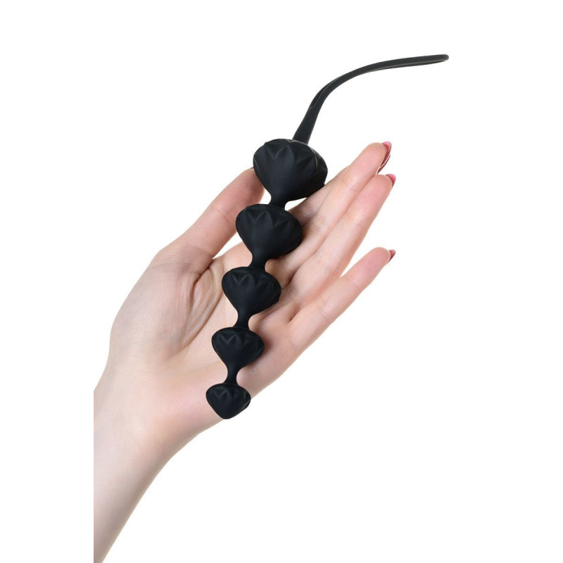 Набір анальних бус Satisfyer Beads Black, силікон, макс. діаметр 3,3см і 3,5 см
