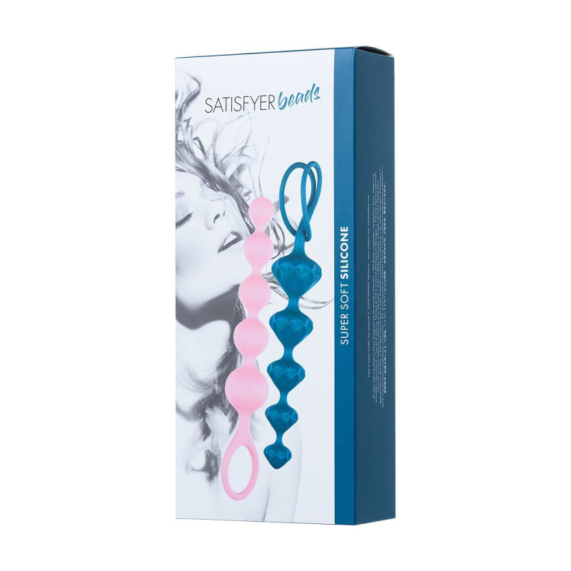 Набір анальних бус Satisfyer Beads Colored, силікон, макс. діаметр 3,3см і 3,5 см