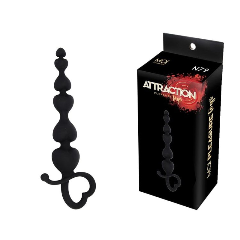 Анальні буси MAI Attraction Toys №79 Black, довжина 18см, діаметр 3,1см