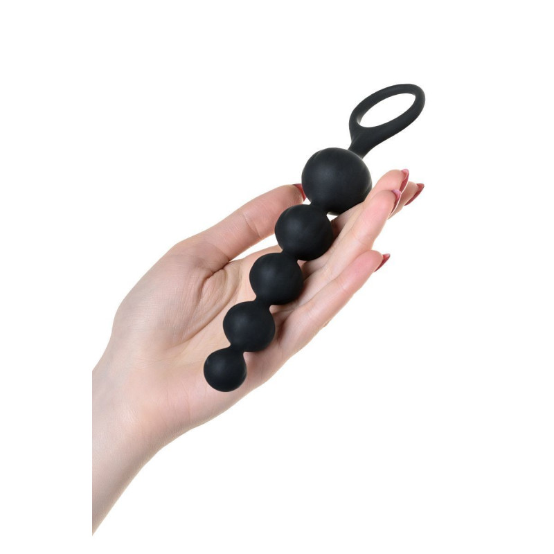 Набір анальних бус Satisfyer Beads Black, силікон, макс. діаметр 3,3см і 3,5 см