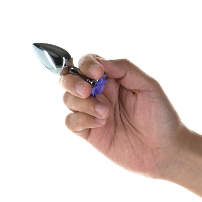 Металева анальна пробка Lux Active – Rose Anal Plug – Purple