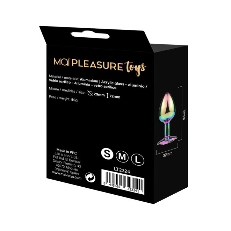 Металева анальна пробка MAI Attraction Toys №72 RAINBOW (діаметр 3.2 см)