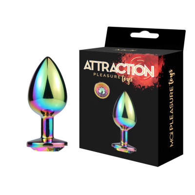 Металева анальна пробка MAI Attraction Toys №74 RAINBOW (діаметр 4 см)