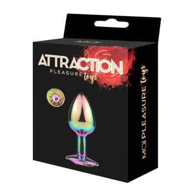 Металева анальна пробка MAI Attraction Toys №72 RAINBOW (діаметр 3.2 см)