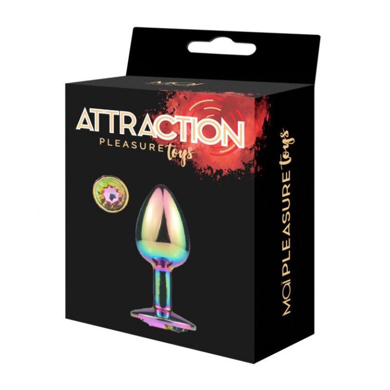 Металева анальна пробка MAI Attraction Toys №72 RAINBOW (діаметр 3.2 см)