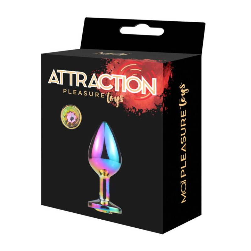 Металева анальна пробка MAI Attraction Toys №73 RAINBOW (діаметр 3.5 см)