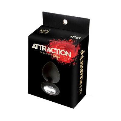 Анальна пробка з кристалом MAI Attraction Toys №48 Black, довжина 8,2см, діаметр 3,5 см