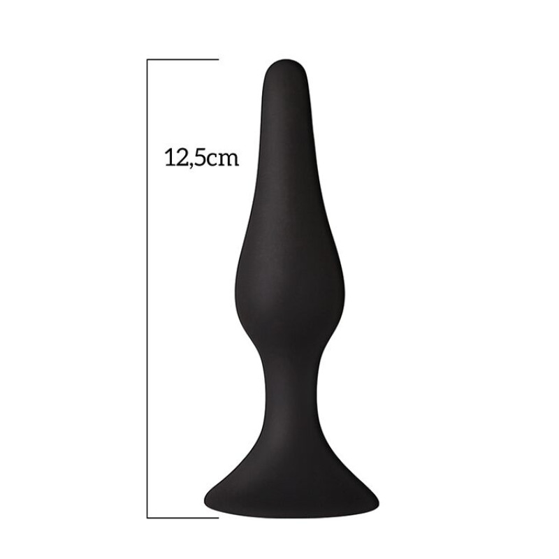 Анальна пробка на присосці MAI Attraction Toys №34 Black, довжина 12,5см, діаметр 3,2см
