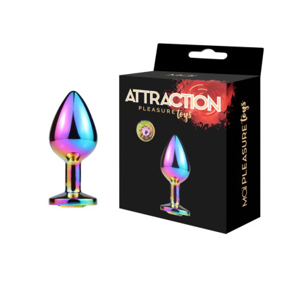 Металева анальна пробка MAI Attraction Toys №73 RAINBOW (діаметр 3.5 см)