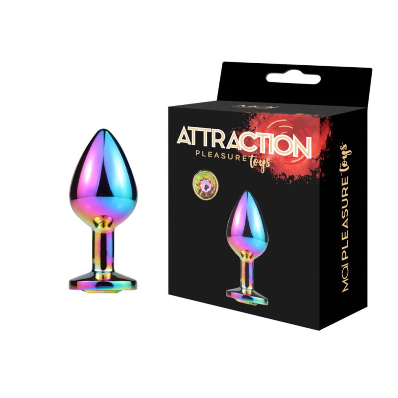 Металева анальна пробка MAI Attraction Toys №73 RAINBOW (діаметр 3.5 см)