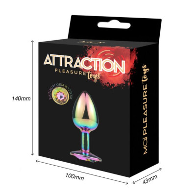 Металева анальна пробка MAI Attraction Toys №72 RAINBOW (діаметр 3.2 см)