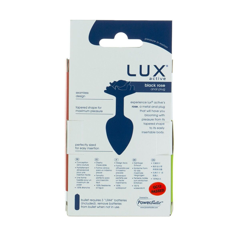 Металева анальна пробка Lux Active – Rose Anal Plug – Black