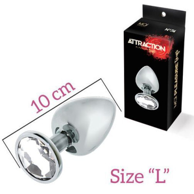Анальна пробка з кристалом MAI Attraction Toys №74, довжина 10см, діаметр 4 см