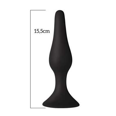 Анальна пробка на присосці MAI Attraction Toys №35 Black, довжина 15,5см, діаметр 3,8см