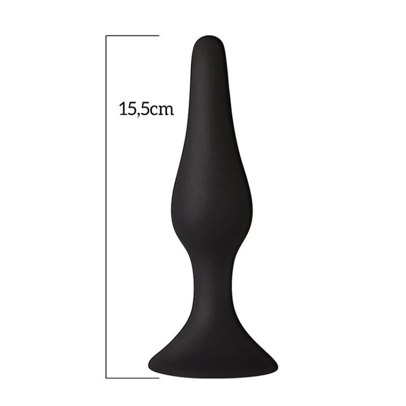 Анальна пробка на присосці MAI Attraction Toys №35 Black, довжина 15,5см, діаметр 3,8см