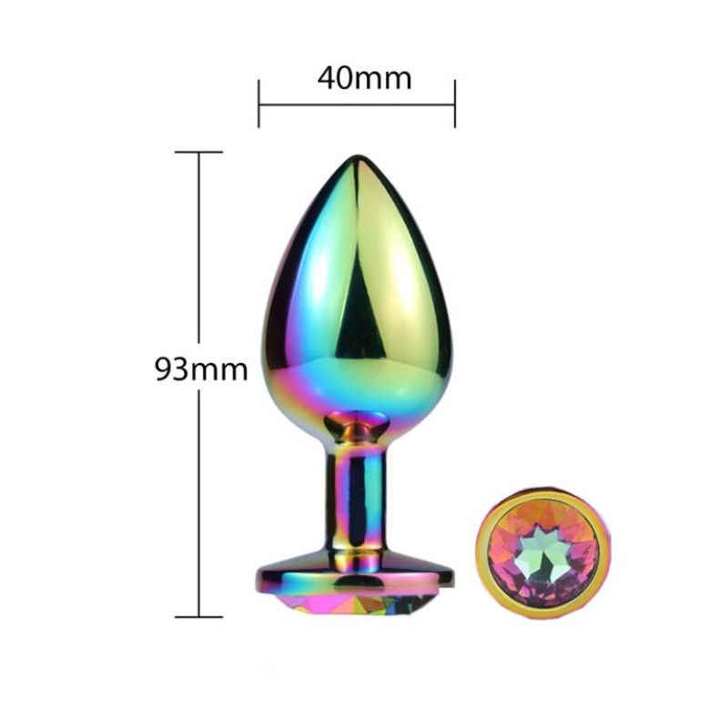Металева анальна пробка MAI Attraction Toys №74 RAINBOW (діаметр 4 см)