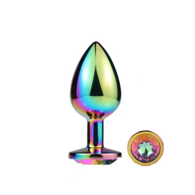 Металева анальна пробка MAI Attraction Toys №74 RAINBOW (діаметр 4 см)