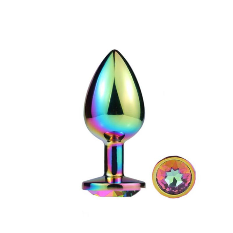 Металева анальна пробка MAI Attraction Toys №74 RAINBOW (діаметр 4 см)