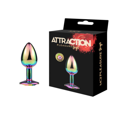 Металева анальна пробка MAI Attraction Toys №72 RAINBOW (діаметр 3.2 см)