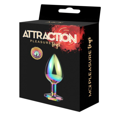 Металева анальна пробка MAI Attraction Toys №74 RAINBOW (діаметр 4 см)
