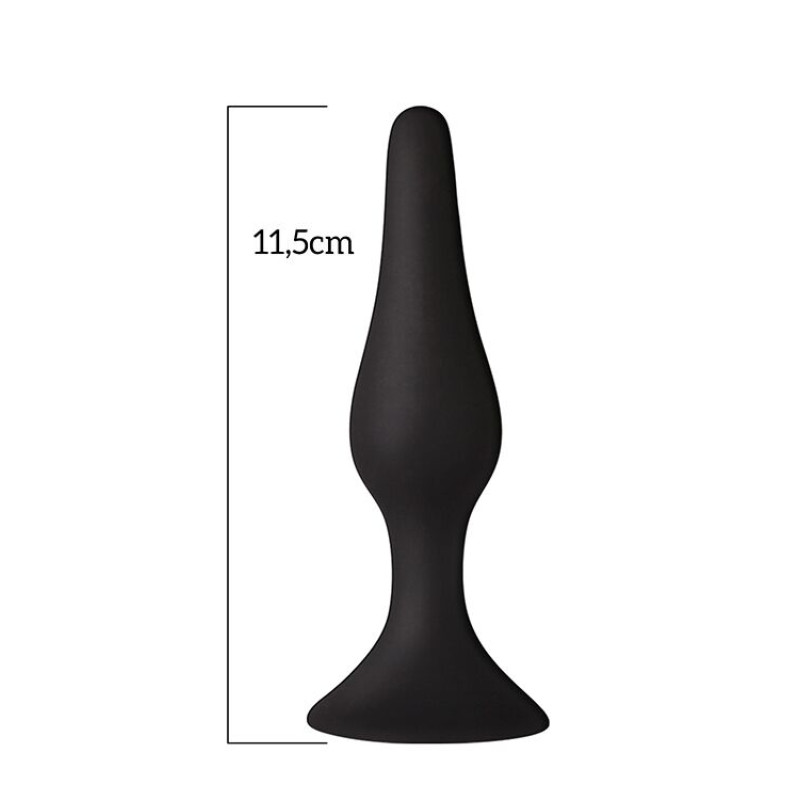 Анальна пробка на присосці MAI Attraction Toys №33 Black, довжина 11,5cм, діаметр 3см