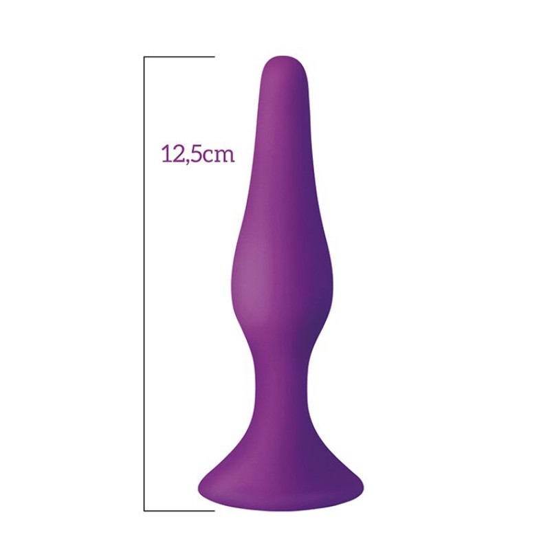 Анальна пробка на присосці MAI Attraction Toys №34 Purple, довжина 12,5см, діаметр 3,2см
