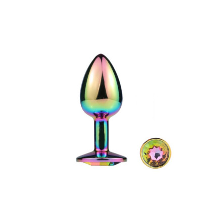 Металева анальна пробка MAI Attraction Toys №72 RAINBOW (діаметр 3.2 см)