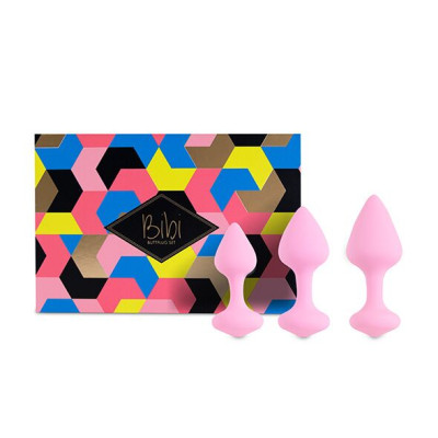 Набір силіконових анальних пробок FeelzToys - Bibi Butt Plug Set 3 шт Pink