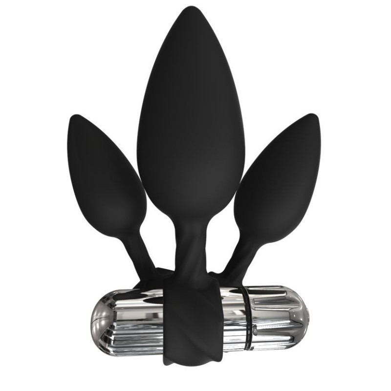 Набір анальних вібропробок Bathmate Anal Training Plugs VIBE, діаметр 2,5 см - 3,1см - 3,8см