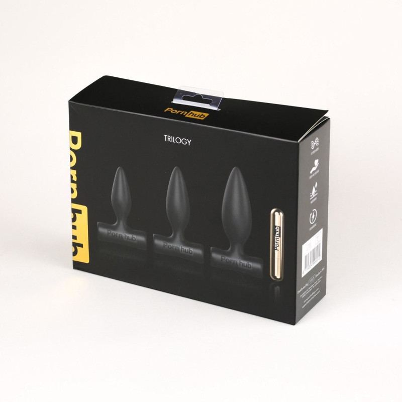 Набір анальних пробок Pornhub Anal Training Kit з перезаряджається вібропулей