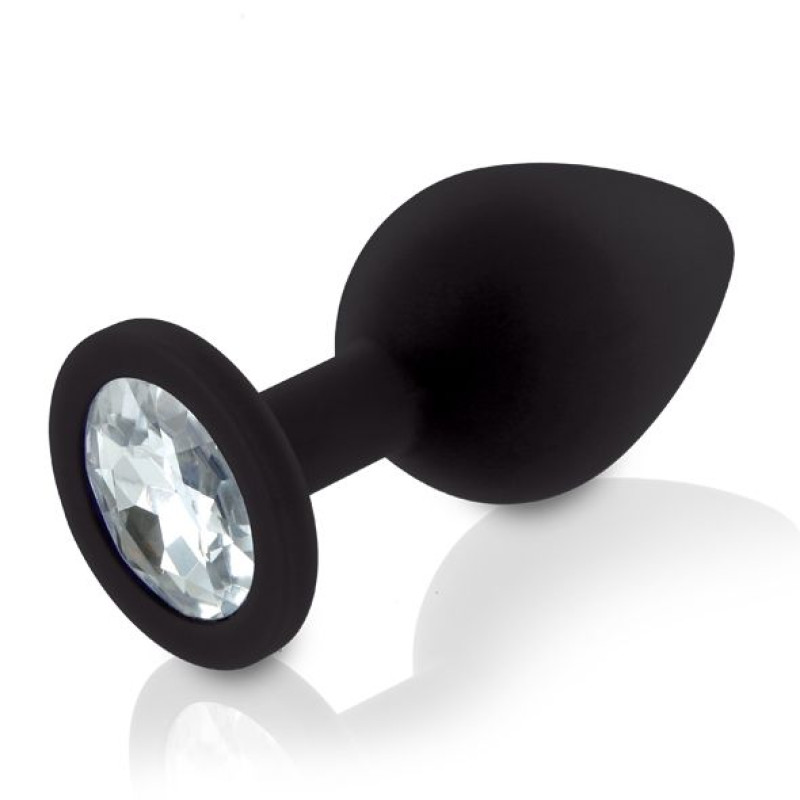 Набір анальних пробок з кристалом Rianne S: Booty Plug Set Black, діаметр 2,7см, 3,5см, 4,1см