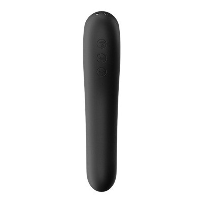 Вакуумний стимулятор Satisfyer Dual Kiss Black з вібрацією