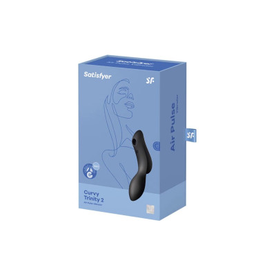 Вакуумний стимулятор Satisfyer Curvy Trinity 2 Black, з вібрацією