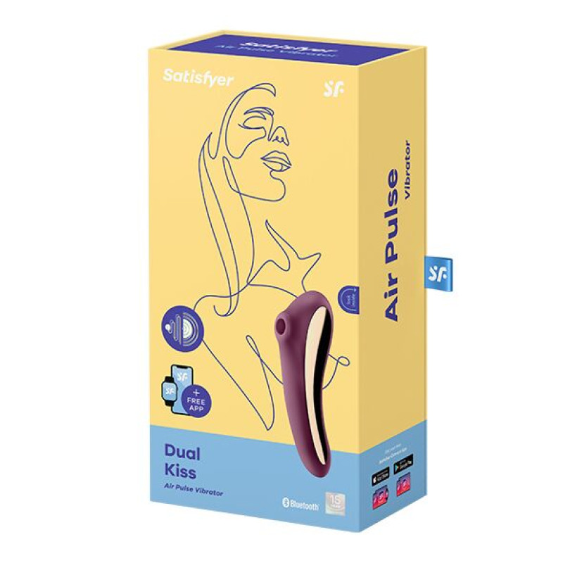 Вакуумний вібратор Satisfyer Dual Kiss Wine Red