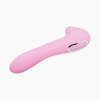 Вібратор і вакуумний кліторальний стимулятор Alive Midnight Quiver Pink - секс-іграшка 2в1