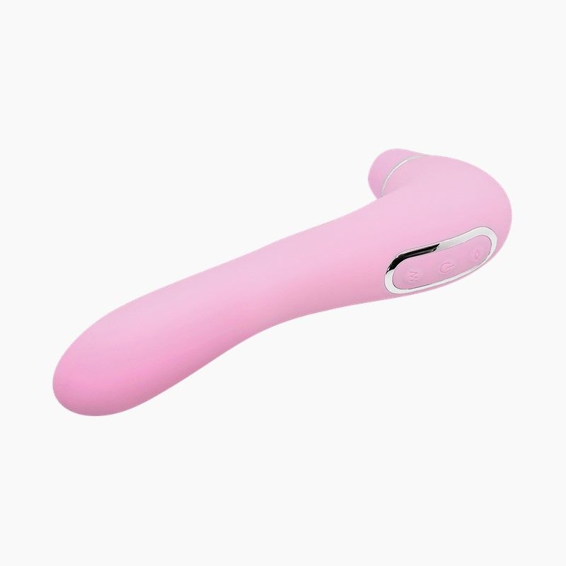 Вібратор і вакуумний кліторальний стимулятор Alive Midnight Quiver Pink - секс-іграшка 2в1