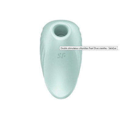 Вакуумний кліторальний стимулятор Satisfyer Pearl Diver Mint, з вібрацією