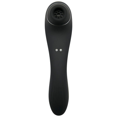 Вібратор і вакуумний кліторальний стимулятор Alive Midnight Quiver Black - секс-іграшка 2в1
