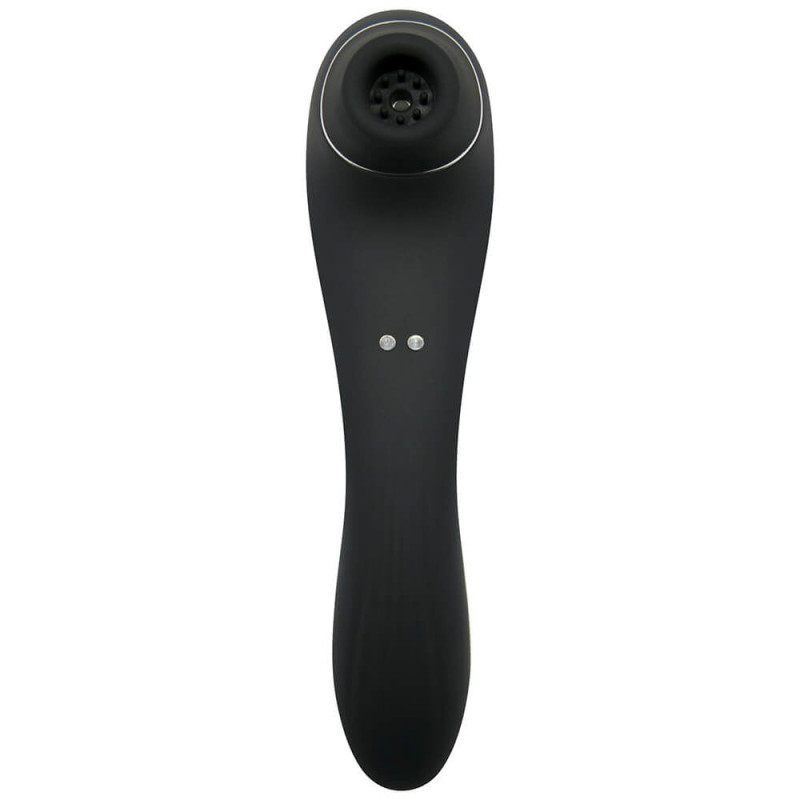 Вібратор і вакуумний кліторальний стимулятор Alive Midnight Quiver Black - секс-іграшка 2в1