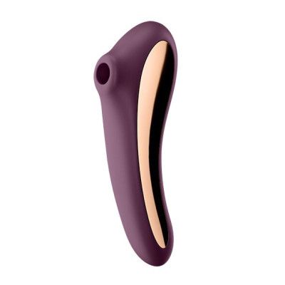 Вакуумний вібратор з вібрацією Satisfyer Dual Kiss Wine Red