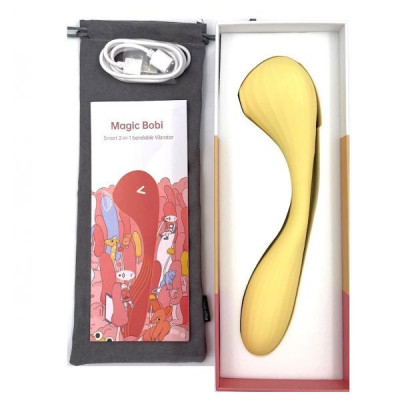 Вакуумний вагінально-кліторальний стимулятор Magic Motion Bobi Yellow, керування зі смартфону