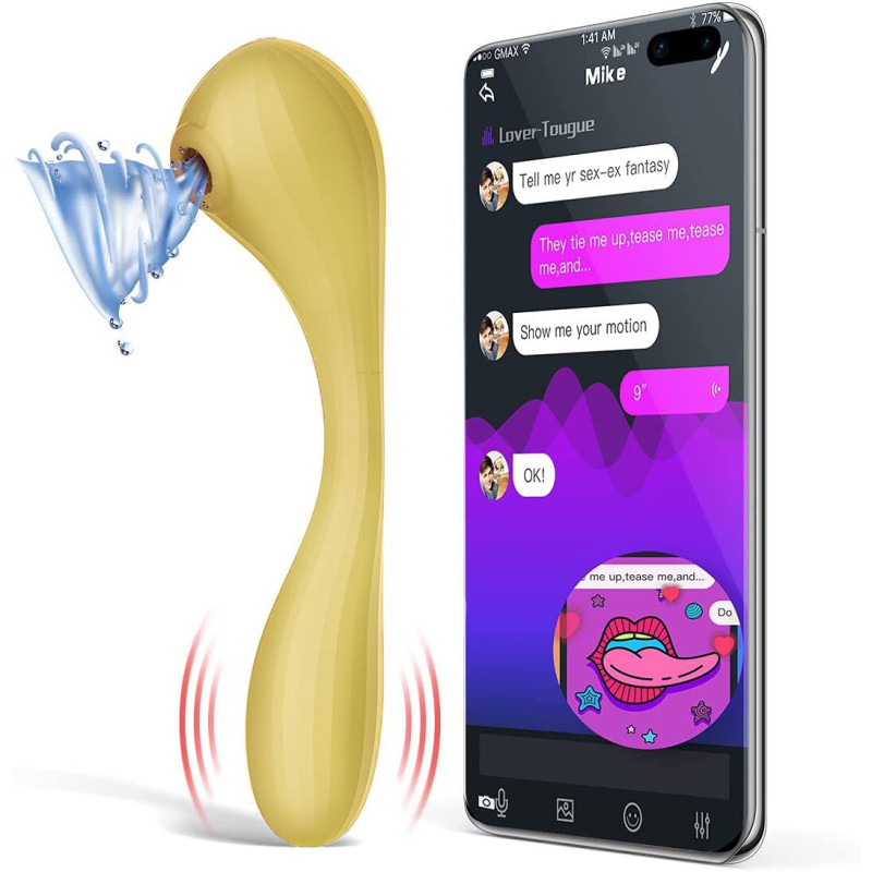 Вакуумний вагінально-кліторальний стимулятор Magic Motion Bobi Yellow, керування зі смартфону