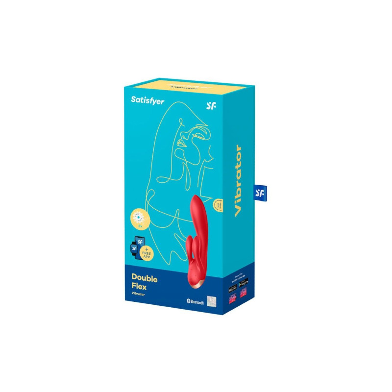Смарт вібратор кролик із подвійним відростком Satisfyer Double Flex Red