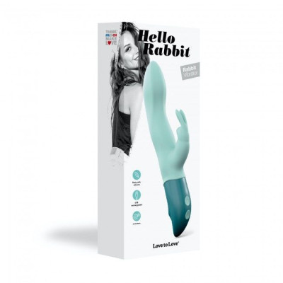 Вібратор-кролик Love To Love Hello Rabbit Menthe з гнучким стовбуром і стимуляцією точки G, 2 мотора